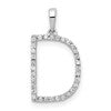 14K White Gold Diamond Letter D Initial Pendant