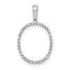 14K White Gold Diamond Letter O Initial Pendant