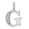 14K White Gold Diamond Letter G Initial Pendant