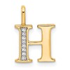 14k Diamond Letter H Initial Pendant