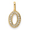 14K Gold Diamond Letter O Initial Pendant