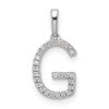 14K White Gold Diamond Letter G Initial Pendant