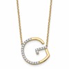 14K Sideways Diamond Initial G 18 inch Necklace