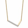 14K Sideways Diamond Initial L 18 inch Necklace