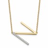 14K Sideways Diamond Initial N 18 inch Necklace