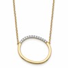 14K Sideways Diamond Initial O 18 inch Necklace