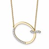 14K Sideways Diamond Initial Q 18 inch Necklace