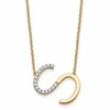 14K Sideways Diamond Initial S 18 inch Necklace