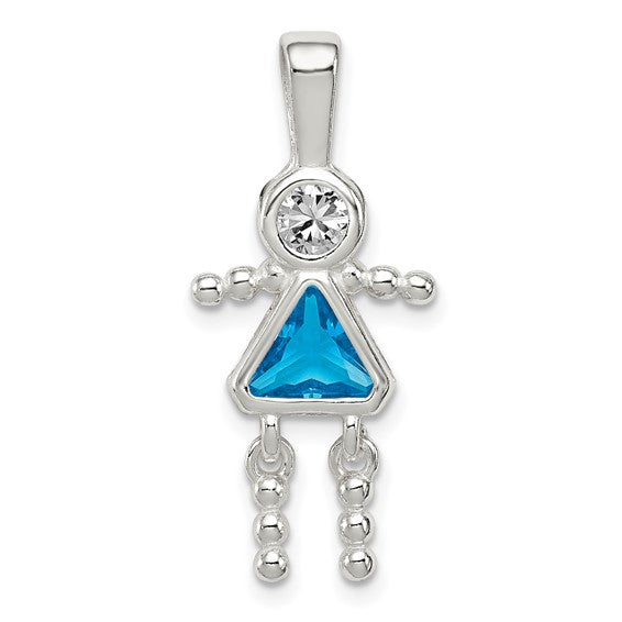 Personalized Birthstone Kids Charms Pendants in 10K, 14K Yellow Gold or Sterling Silver -Oval Boy -Triangle Girl- .7" Long Made in the U.S.A