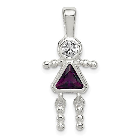 Personalized Birthstone Kids Charms Pendants in 10K, 14K Yellow Gold or Sterling Silver -Oval Boy -Triangle Girl- .7" Long Made in the U.S.A