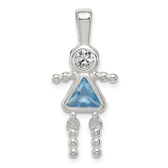 Personalized Birthstone Kids Charms Pendants in 10K, 14K Yellow Gold or Sterling Silver -Oval Boy -Triangle Girl- .7" Long Made in the U.S.A