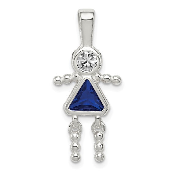 Personalized Birthstone Kids Charms Pendants in 10K, 14K Yellow Gold or Sterling Silver -Oval Boy -Triangle Girl- .7" Long Made in the U.S.A