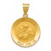 14k Polished and Satin Hollow Saint Anthony Medal Pendant