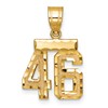 14k Small Brushed Diamond-cut Number 46 Charm
