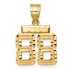 14k Small Brushed Diamond-cut Number 88 Charm