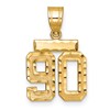 14k Small Brushed Diamond-cut Number 90 Charm