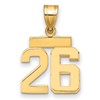 14k Small Polished Number 26 Charm