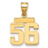 14k Small Polished Number 56 Charm