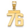 14k Small Polished Number 76 Charm