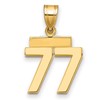 14k Small Polished Number 77 Charm