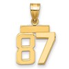 14k Small Polished Number 87 Charm