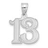 14kw Polished Etched Number 13 Pendant