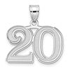 14kw Polished Etched Number 20 Pendant