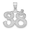 14kw Polished Etched Number 38 Pendant