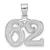 14kw Polished Etched Number 62 Pendant