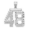 14kw Large Brushed Diamond-cut Number 48 Charm