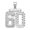 14kw Large Brushed Diamond-cut Number 60 Charm