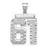 14kw Large Brushed Diamond-cut Number 61 Charm