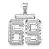 14kw Large Brushed Diamond-cut Number 69 Charm