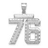 14kw Large Brushed Diamond-cut Number 76 Charm