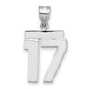 14kw Medium Polished Number 17 Charm