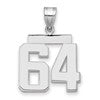 14kw Medium Polished Number 64 Charm