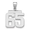 14kw Medium Polished Number 65 Charm