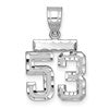 14kw Small Brushed Diamond-cut Number 53 Charm