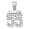 14kw Small Brushed Diamond-cut Number 55 Charm