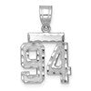 14kw Small Brushed Diamond-cut Number 94 Charm
