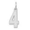 14kw Small Satin Number 4 Charm