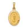 14k Polished and Satin Hollow Our Lady Of Guadalupe Medal Oval Charm