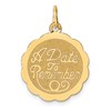 14K A DATE TO REMEMBER 18mm Engravable Disc Charm