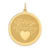 14K HAPPY ANNIVERSARY with Heart 25mm Engravable Disc Charm