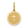 14k Small BAPTISM with Cross Round Disc Charm