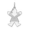 14k White Gold The Kids Small Girl with Bow Engravable Joy Charm