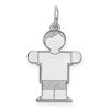 14k White Gold The Kids Small Boy with Haircut Engravable Hugs Charm