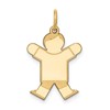 14k The Kids Small Boy with Haircut Engravable Joy Charm
