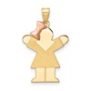 14k Two-tone The Kids Small Girl with Bow on Left Engravable Love Charm