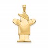 14k The Kids Puffed Boy with Hat on Right Engravable Love Charm
